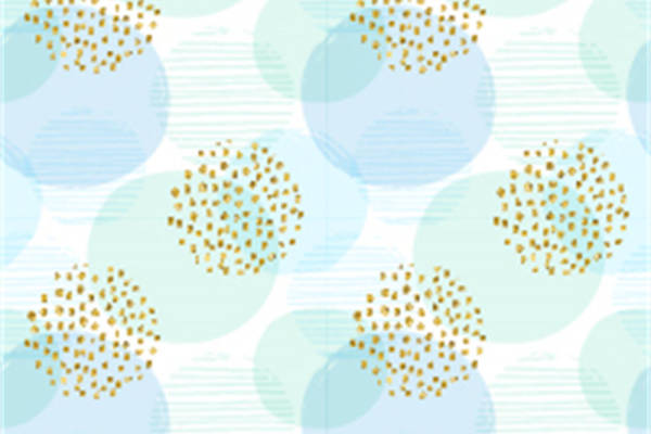 清新蓝绿金点面料印花，优雅服装印花设计