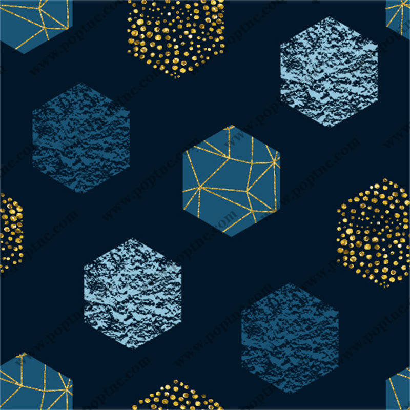 深蓝色几何抽象图案服装印花面料设计