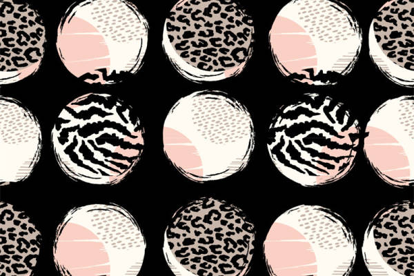 时尚豹纹斑马纹拼接面料印花服装印花设计