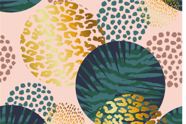 时尚豹纹与斑马纹结合的服装印花面料设计