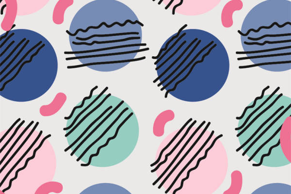 抽象几何图案面料印花,时尚服装印花设计