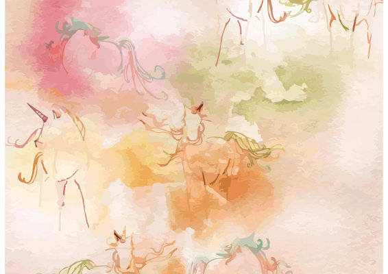 梦幻独角兽水彩面料印花,打造童话风格服装印花
