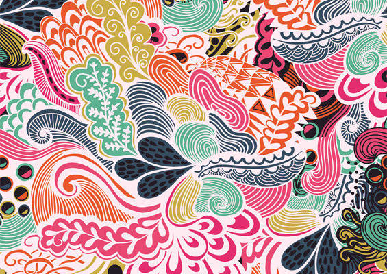 时尚多彩抽象图案面料印花服装印花设计