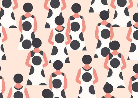 现代抽象几何图案面料印花服装印花设计