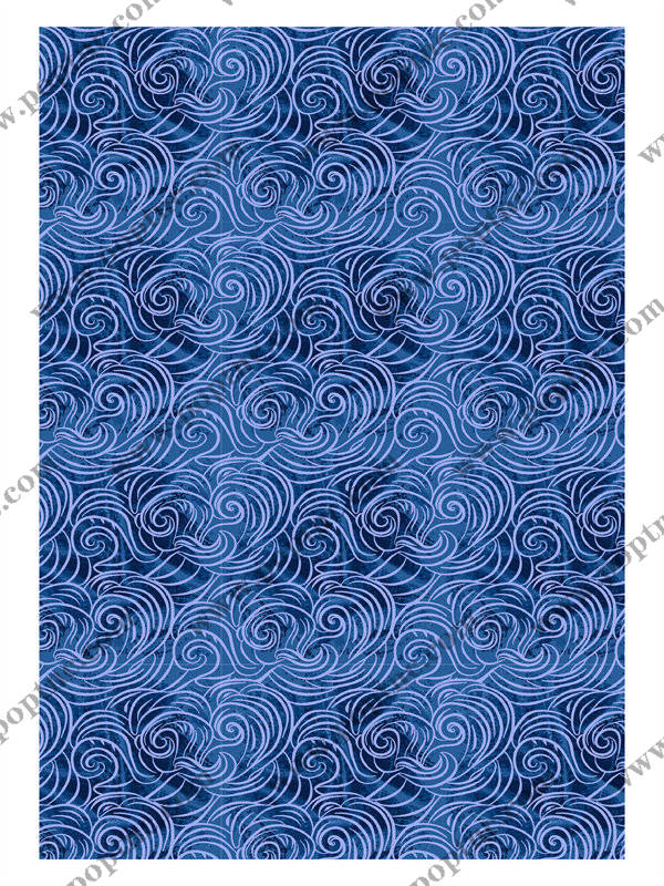 深蓝色波浪图案面料印花服装印花设计