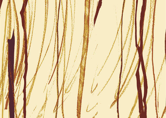 优雅金色柳枝图案面料印花,时尚服装印花设计