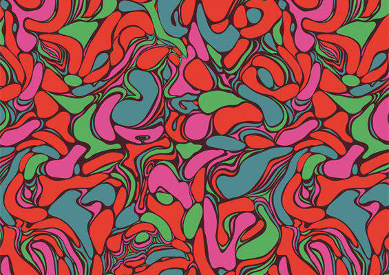 时尚潮流彩色抽象面料印花服装印花设计