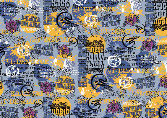 时尚街头风格服装印花面料设计，展现个性与活力