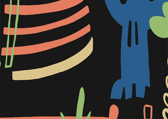 抽象艺术风格面料印花,时尚服装印花设计