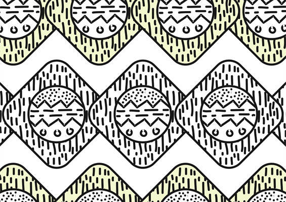 几何菱形图案面料印花设计，现代简约服装印花