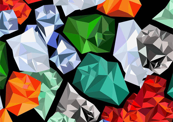 时尚多彩几何图案服装印花面料设计