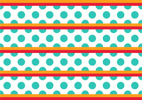 时尚多彩圆点条纹服装印花面料设计