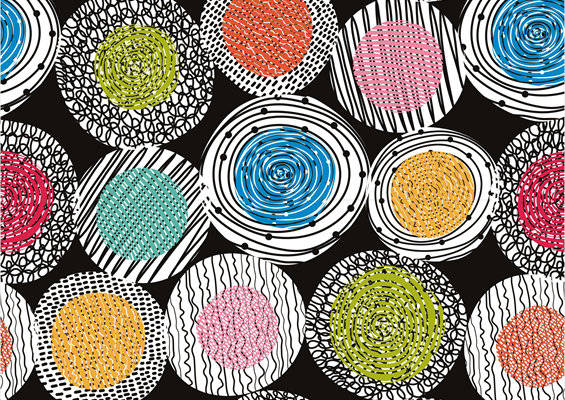 时尚多彩抽象图案面料印花服装印花设计