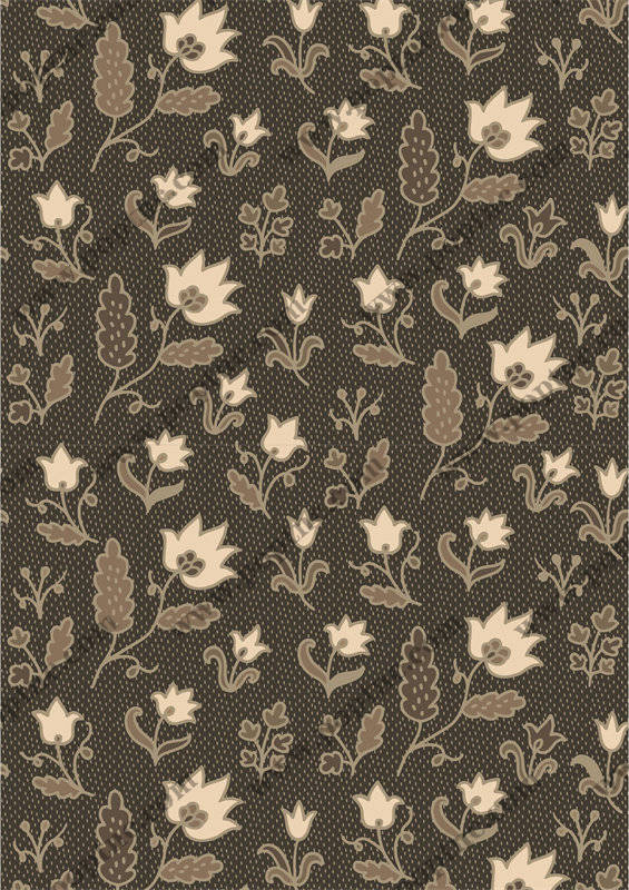 复古风格花卉面料印花,优雅服装印花设计