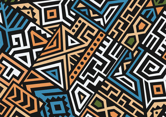 现代抽象几何图案面料印花服装印花设计