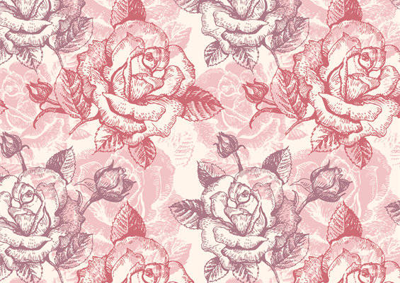 优雅复古玫瑰面料印花,经典服装印花设计