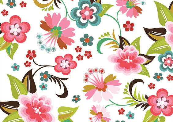 春日花卉图案服装印花面料设计