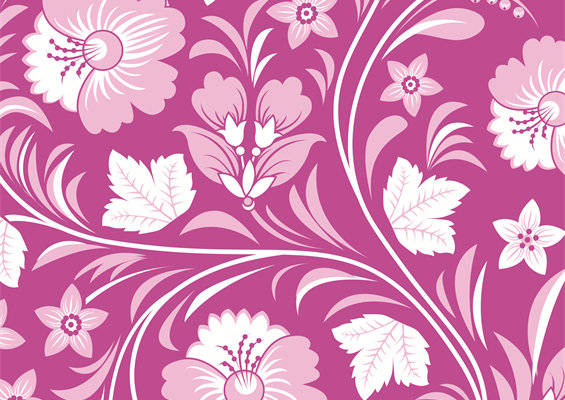 优雅粉色花卉图案面料印花设计，适合春夏服装印花