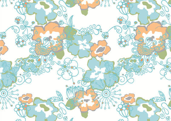 清新自然风格服装印花面料设计