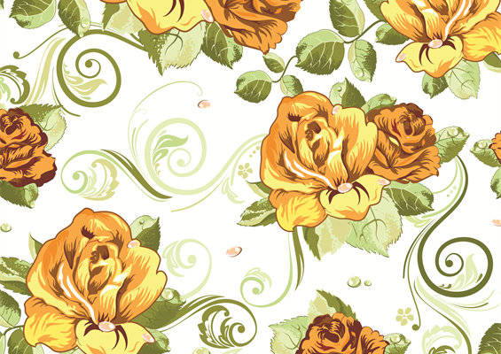 优雅复古风格印花服装：精致花卉图案面料印花设计