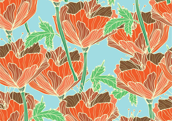 春日花卉图案面料印花服装印花设计