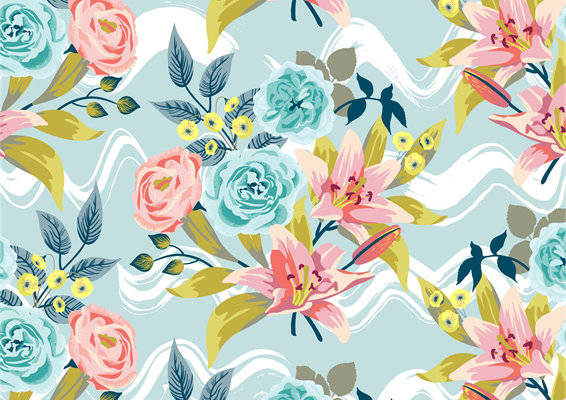 2023年春季新款花卉面料印花服装印花设计