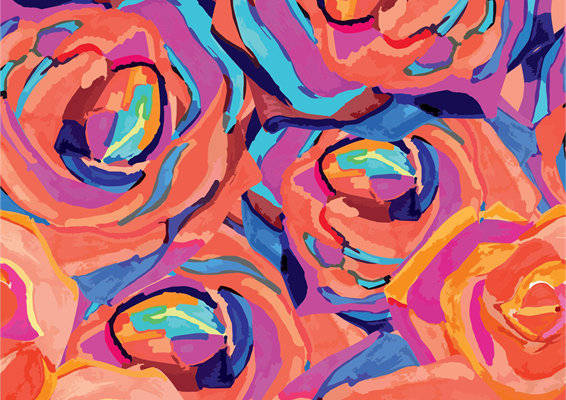 抽象艺术风格面料印花，服装印花设计新趋势