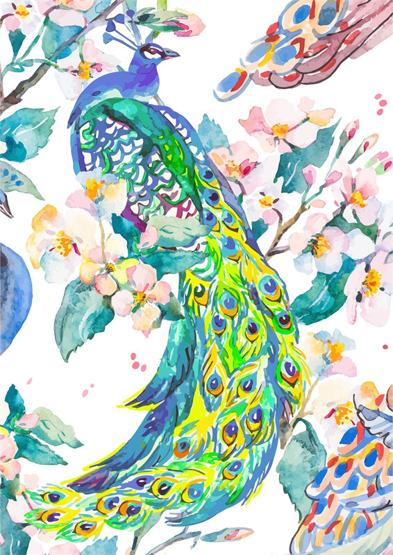 春日绽放：孔雀花卉面料印花服装设计