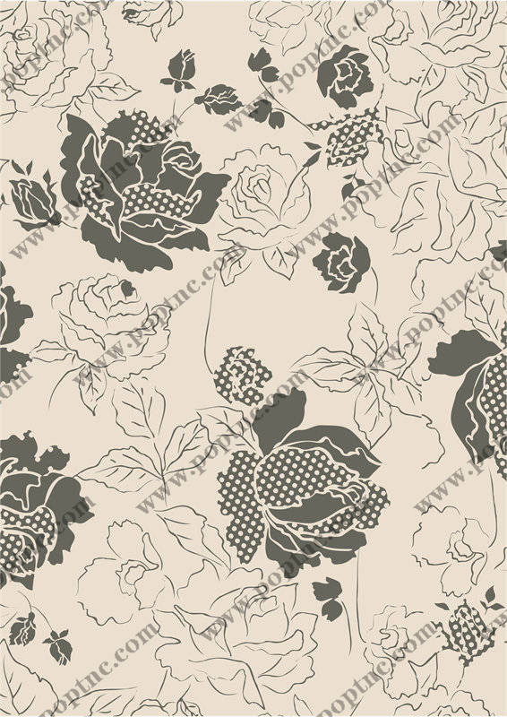 经典复古风格花卉面料印花,优雅服装印花设计