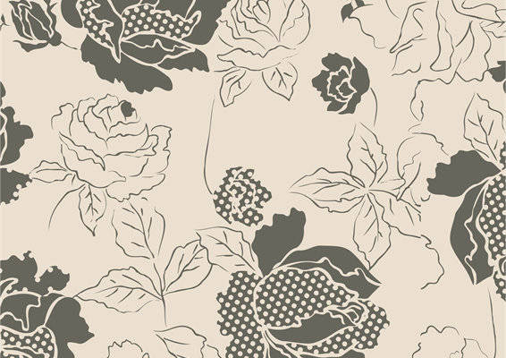 经典复古风格花卉面料印花,优雅服装印花设计