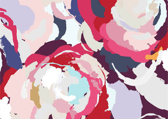 时尚花卉面料印花，优雅服装印花设计，适合春夏季节