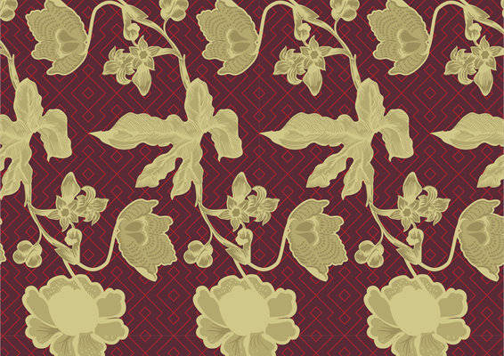 复古花卉图案面料印花服装印花设计