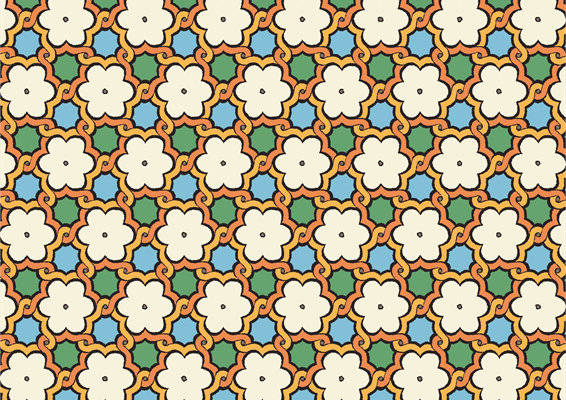 复古风格花卉图案服装印花面料设计