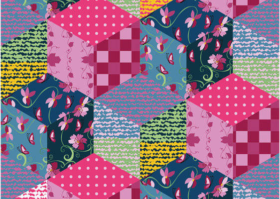 多彩几何图案面料印花，时尚服装印花设计