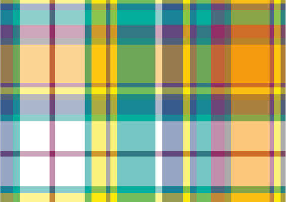 多色格子图案面料印花,时尚服装印花设计