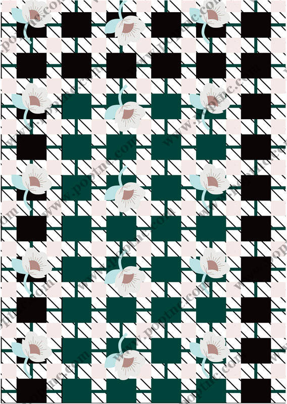 现代几何花卉图案服装印花面料设计