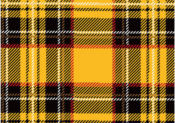 经典复古风格黄色格子服装印花面料设计