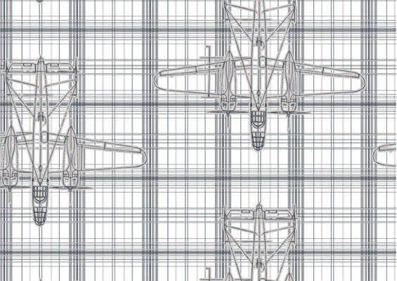 现代风格飞机图案服装印花设计