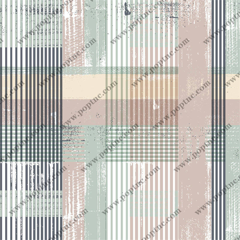 复古风格条纹与格子面料印花服装设计