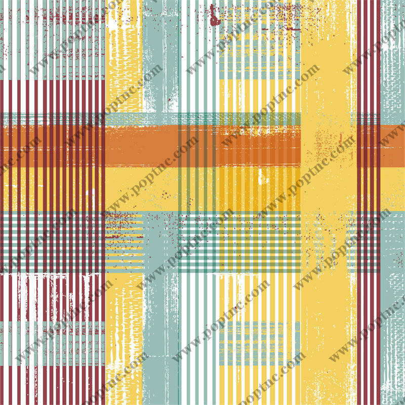 复古风格条纹与格子面料印花服装设计