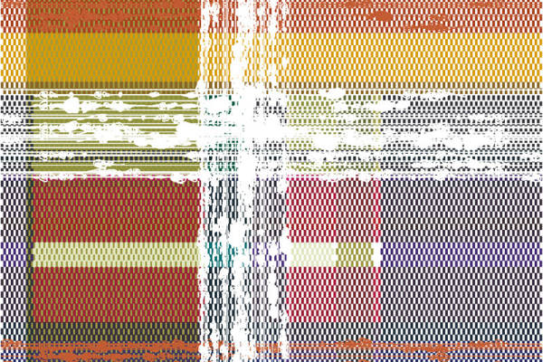 复古几何图案面料印花，经典格子服装印花设计