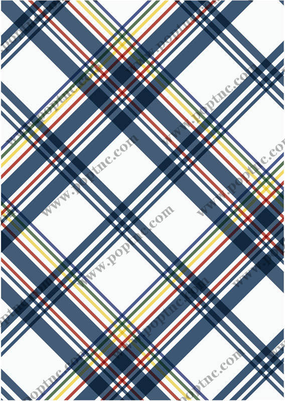 经典蓝白黄红格子服装印花面料设计