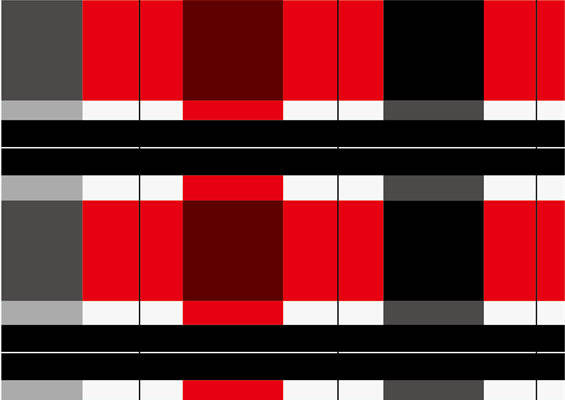 现代几何风格面料印花，经典红黑配色服装印花设计