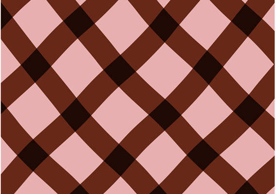 经典复古风格粉色与棕色格子面料印花服装