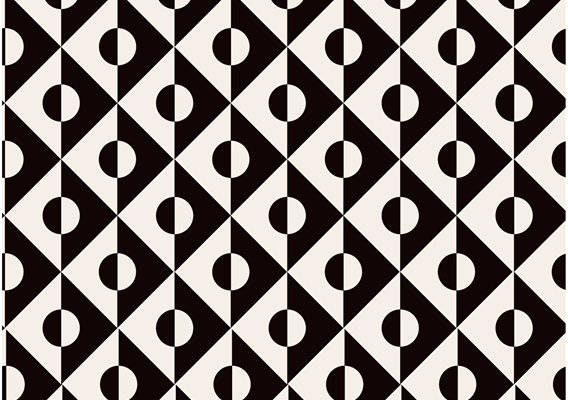 黑白几何图案服装印花面料设计