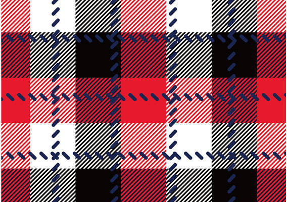 经典红黑格子服装印花面料设计