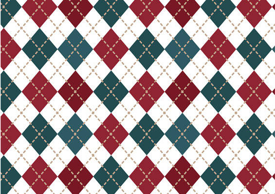 经典红绿菱形格纹服装印花面料设计