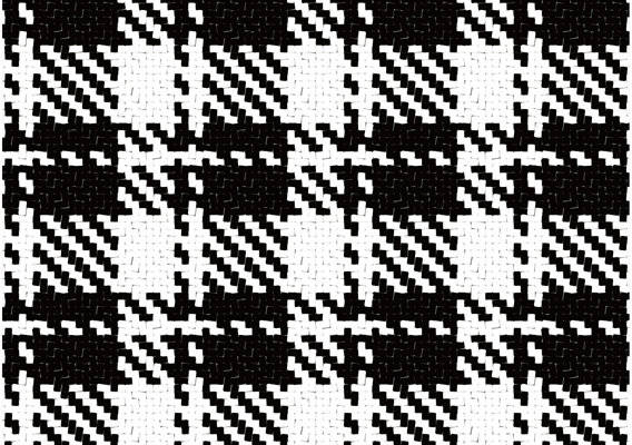 经典黑白千鸟格服装印花面料设计