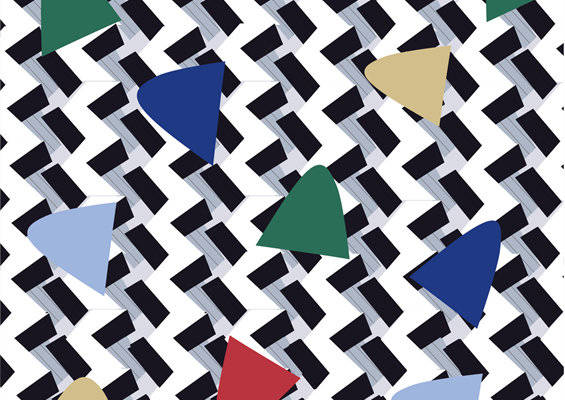 现代几何图案面料印花，时尚服装印花设计