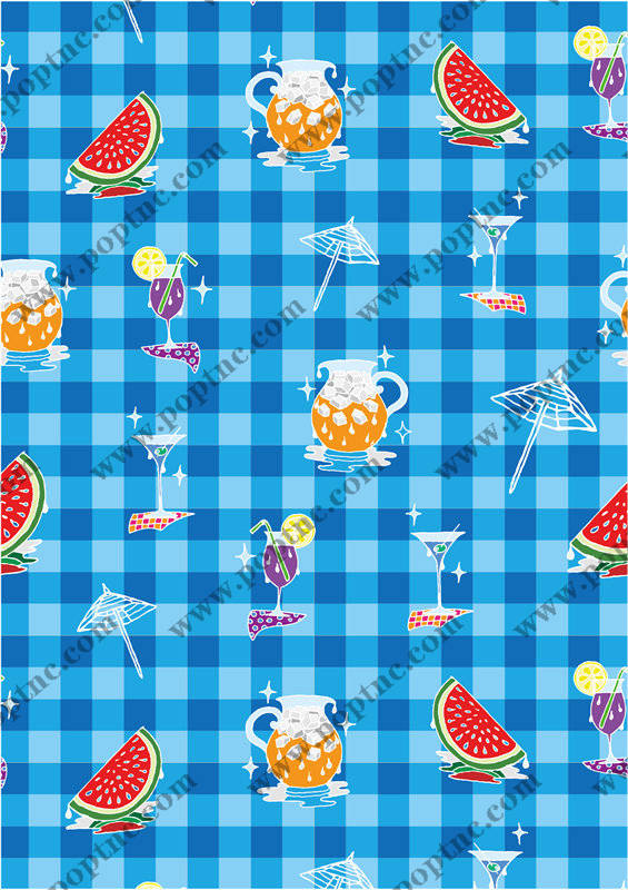 夏季清凉主题面料印花 服装印花设计 夏日饮品图案